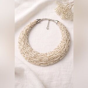 Elegant Cream Beaded Necklace